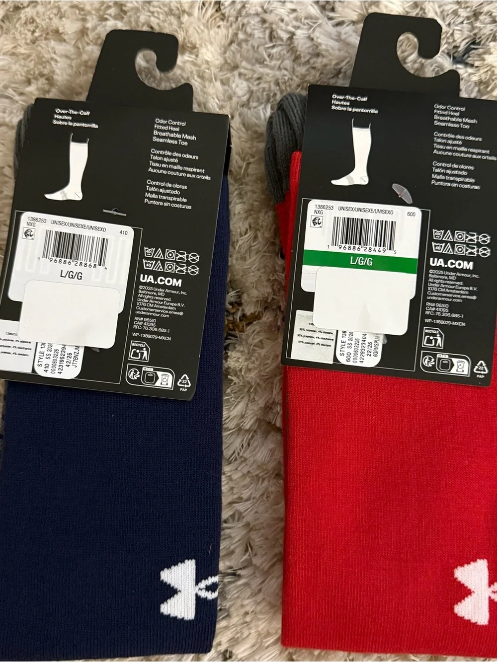 UA Under Armour Baseball Socks Red and Blue Size Large from Cooperstown ASV